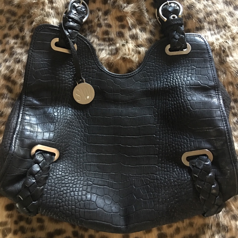Stuart Weitzman Black Leather bag... new!